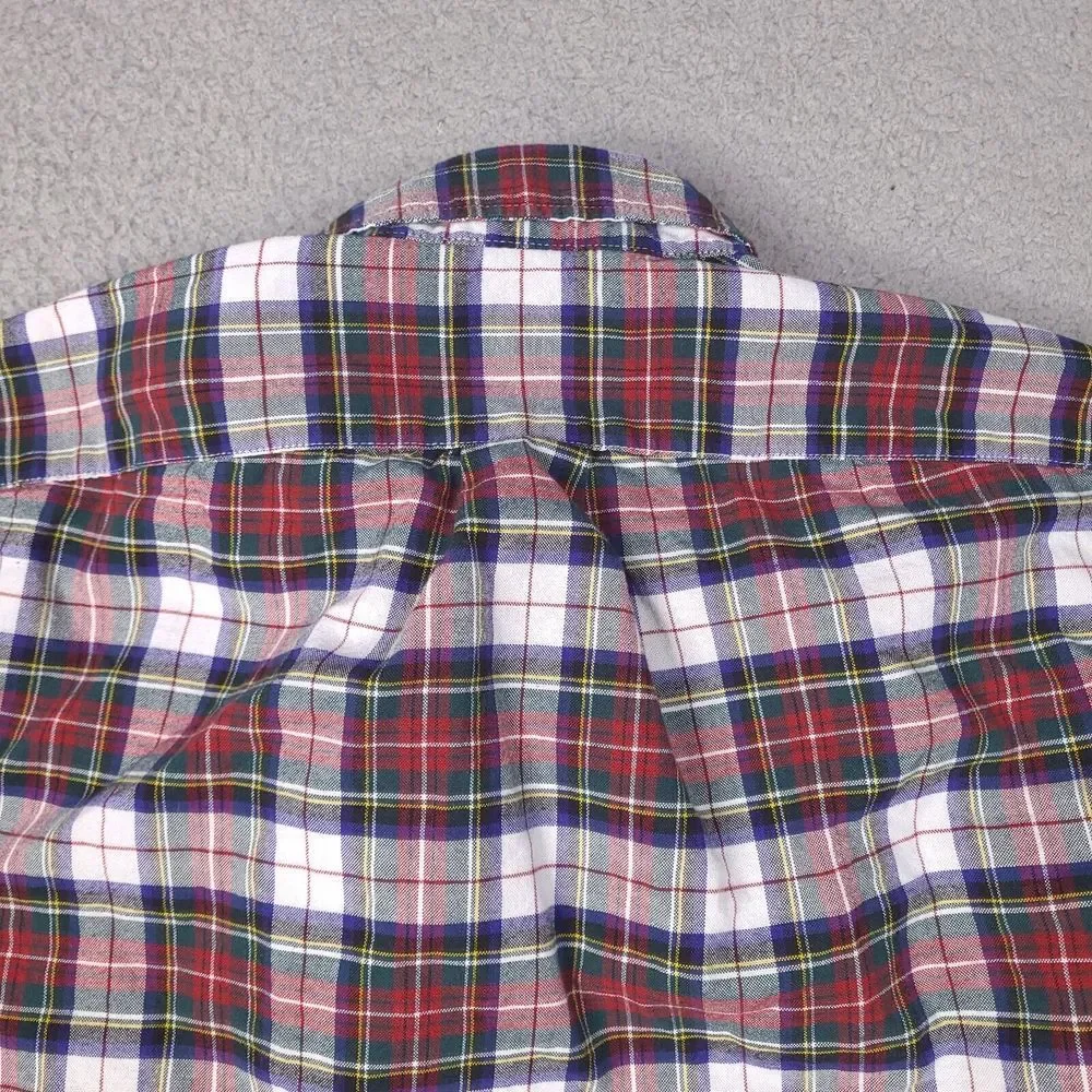 J Crew Shirt Mens Small Slim Plaid The Broken-in Oxford Organic Cotton Button Up